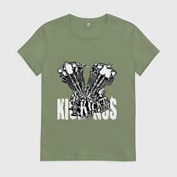 Футболка хлопковая женская Kick ass machine, цвет: авокадо