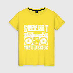 Футболка хлопковая женская Support the classic, цвет: желтый