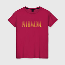 Футболка хлопковая женская Nirvana logo, цвет: маджента