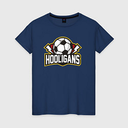 Футболка хлопковая женская Hooligans, цвет: тёмно-синий