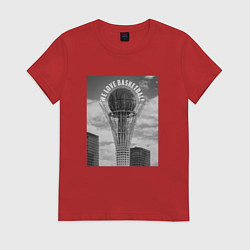 Футболка хлопковая женская Астана байтерек баскетболл, цвет: красный