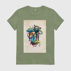 Футболка хлопковая женская Machinarium, цвет: авокадо