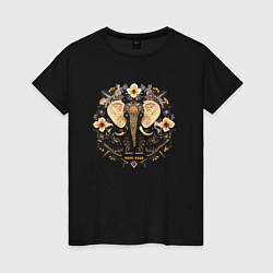 Футболка хлопковая женская Elefant, цвет: черный