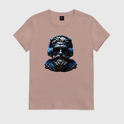 Футболка хлопковая женская Голова греческой статуи на стиле - нейросеть, цвет: пыльно-розовый