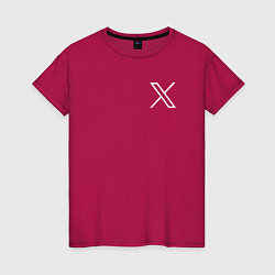 Футболка хлопковая женская Лого X, цвет: маджента