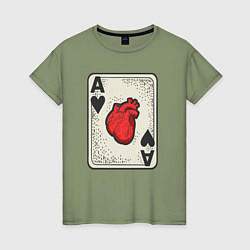 Женская футболка Туз сердца