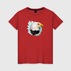 Футболка хлопковая женская Белоголовый орёл, цвет: красный