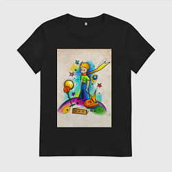 Футболка хлопковая женская Le Petit Prince, цвет: черный