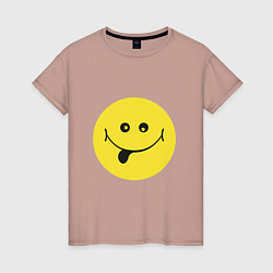 Женская футболка Круглый желтый смайл