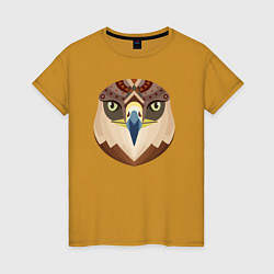 Футболка хлопковая женская Eagle bird, цвет: горчичный