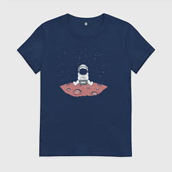 Футболка хлопковая женская Мой космос, цвет: тёмно-синий