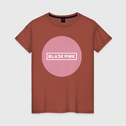 Футболка хлопковая женская Black pink - emblem - group, цвет: кирпичный
