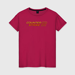 Футболка хлопковая женская Counter strike 2 orange logo, цвет: маджента
