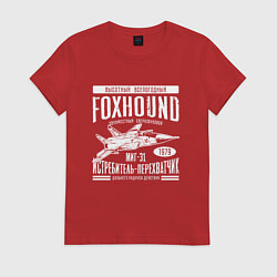 Футболка хлопковая женская Миг-31 Foxhound, цвет: красный
