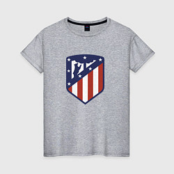 Футболка хлопковая женская Atletico Madrid FC, цвет: меланж