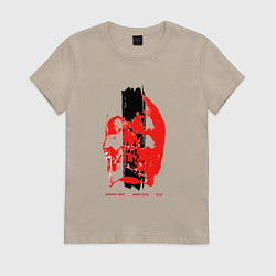 Футболка хлопковая женская Depeche Mode - Memento Mori tour skull, цвет: миндальный