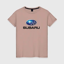 Футболка хлопковая женская Subaru sport auto, цвет: пыльно-розовый