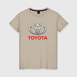 Футболка хлопковая женская Toyota sport auto brend, цвет: миндальный