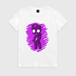 Футболка хлопковая женская Фиолетовый человек, цвет: белый