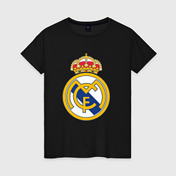 Футболка хлопковая женская Real madrid fc sport, цвет: черный