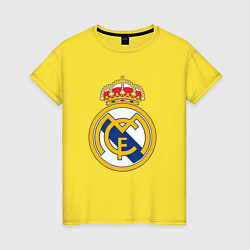 Футболка хлопковая женская Real madrid fc sport, цвет: желтый