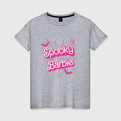 Футболка хлопковая женская Spooky Barbie, цвет: меланж