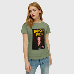 Футболка хлопковая женская Depeche Mode Dave, цвет: авокадо — фото 2