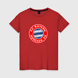 Футболка хлопковая женская Бавария клуб, цвет: красный
