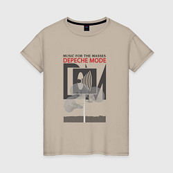 Футболка хлопковая женская Depeche Mode - Music For The Masses Bongs, цвет: миндальный