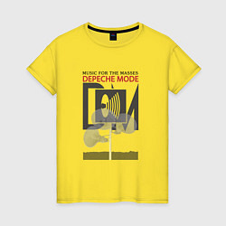 Футболка хлопковая женская Depeche Mode - Music For The Masses Bongs, цвет: желтый