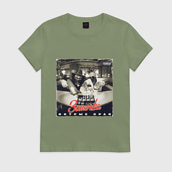 Футболка хлопковая женская Заточка - Острые края, цвет: авокадо