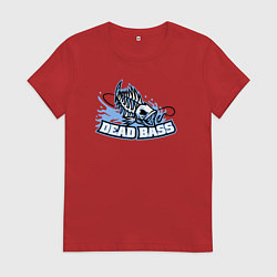 Футболка хлопковая женская Мёртвый окунь, цвет: красный