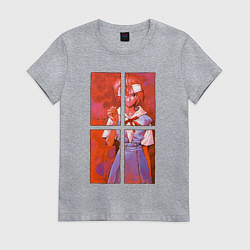 Футболка хлопковая женская Аянами разбитые зеркала, цвет: меланж