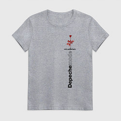 Футболка хлопковая женская Depeche Mode - Роза Violator, цвет: меланж