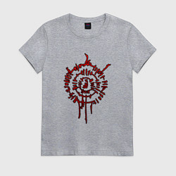 Футболка хлопковая женская Astarion - red symbol, цвет: меланж