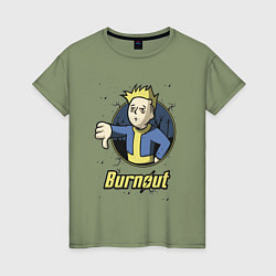 Женская футболка Burnout - vault boy