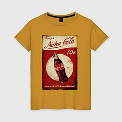Футболка хлопковая женская Nuka cola price, цвет: горчичный