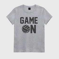 Футболка хлопковая женская Игра началась, цвет: меланж