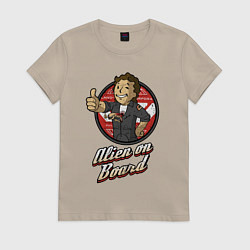 Футболка хлопковая женская Fallout - vault girl, цвет: миндальный