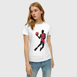 Футболка хлопковая женская Retro Jordan, цвет: белый — фото 2