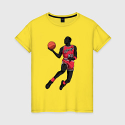 Футболка хлопковая женская Retro Jordan, цвет: желтый