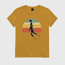 Футболка хлопковая женская Jordan dunk, цвет: горчичный