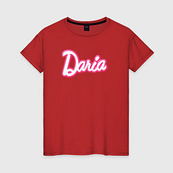 Футболка хлопковая женская Дарья в стиле Барби - объемный шрифт, цвет: красный