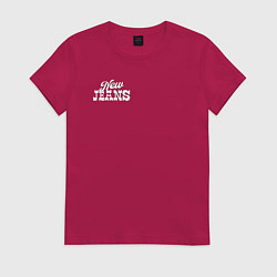 Футболка хлопковая женская Newjeans - bunnies club, цвет: маджента