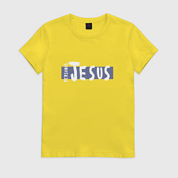 Футболка хлопковая женская Depeche Mode - personal jesus logo, цвет: желтый