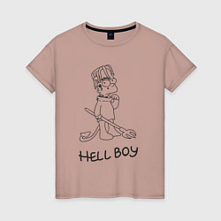 Футболка хлопковая женская Bart hellboy Lill Peep, цвет: пыльно-розовый