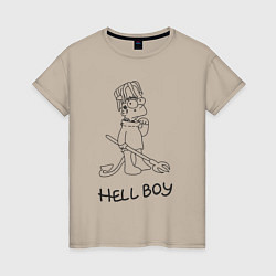 Футболка хлопковая женская Bart hellboy Lill Peep, цвет: миндальный