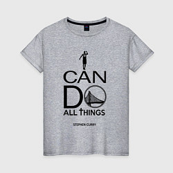 Футболка хлопковая женская Curry do all things, цвет: меланж