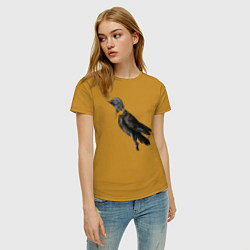 Футболка хлопковая женская Bounce, цвет: горчичный — фото 2