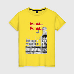 Футболка хлопковая женская Depeche Mode - Delta Machine tour logo, цвет: желтый